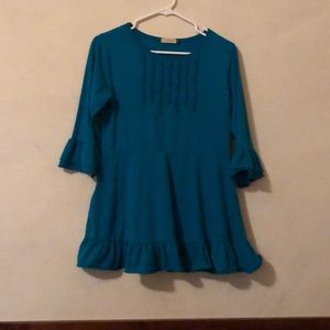 Nuggles Teal ruffle top